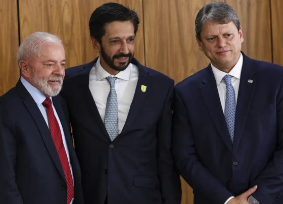 Lula; o prefeito de São Paulo, Ricardo Nunes; e o governador de São Paulo, tarcísio de Freitas